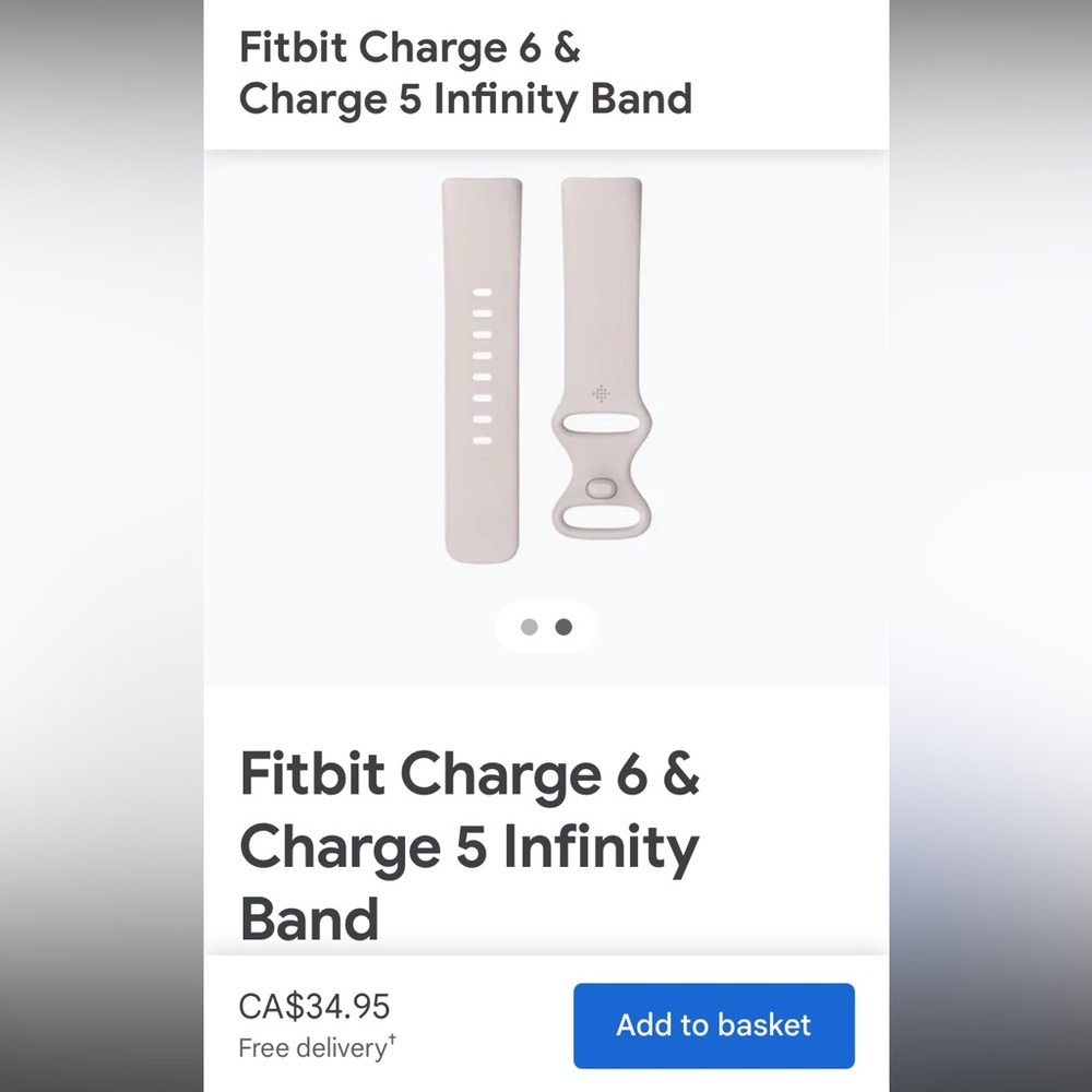 FITBIT | Charge 5 or 6 infinity band in S